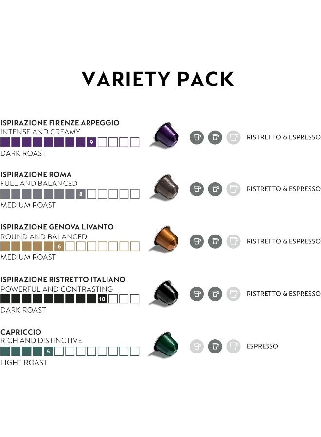 Nespresso Capsules OriginalLine, Ispirazione Variety Pack, Medium & Dark Roast Espresso Coffee, 50 Count Espresso Coffee Pods, Brews 1.35oz - Image 3