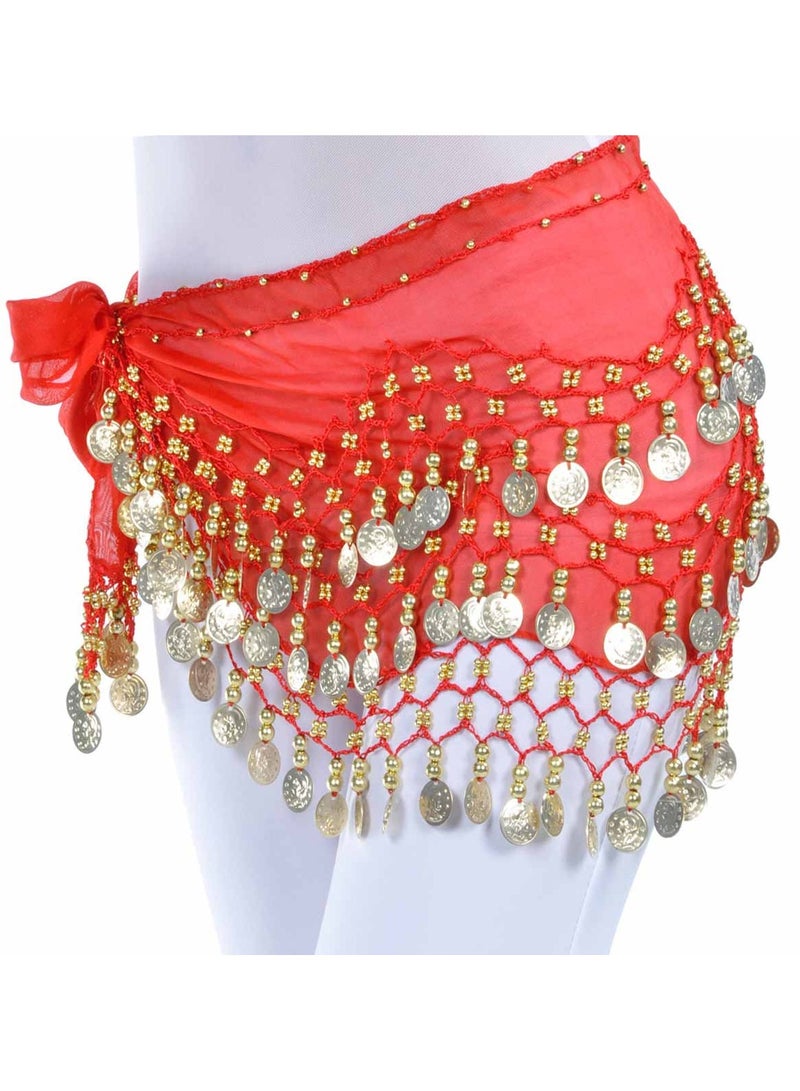 Belly Dance Belt Belly Dance Hip Scarf with 128 Coins - Image 4