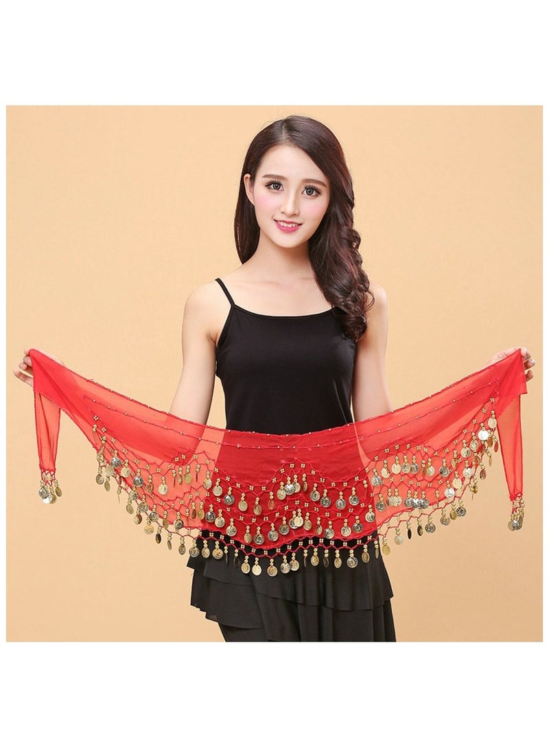 Belly Dance Belt Belly Dance Hip Scarf with 128 Coins - Image 2