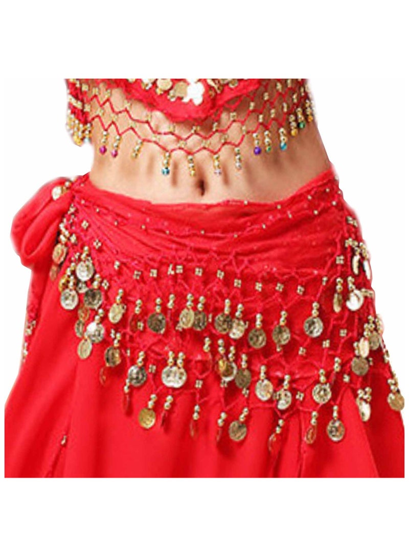 Belly Dance Belt Belly Dance Hip Scarf with 128 Coins - Image 5