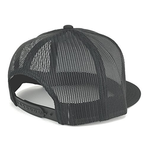 Armycrew 5 Panel American Flag Patched Snapback Mesh Charcoal Cap - White Patch - Image 2