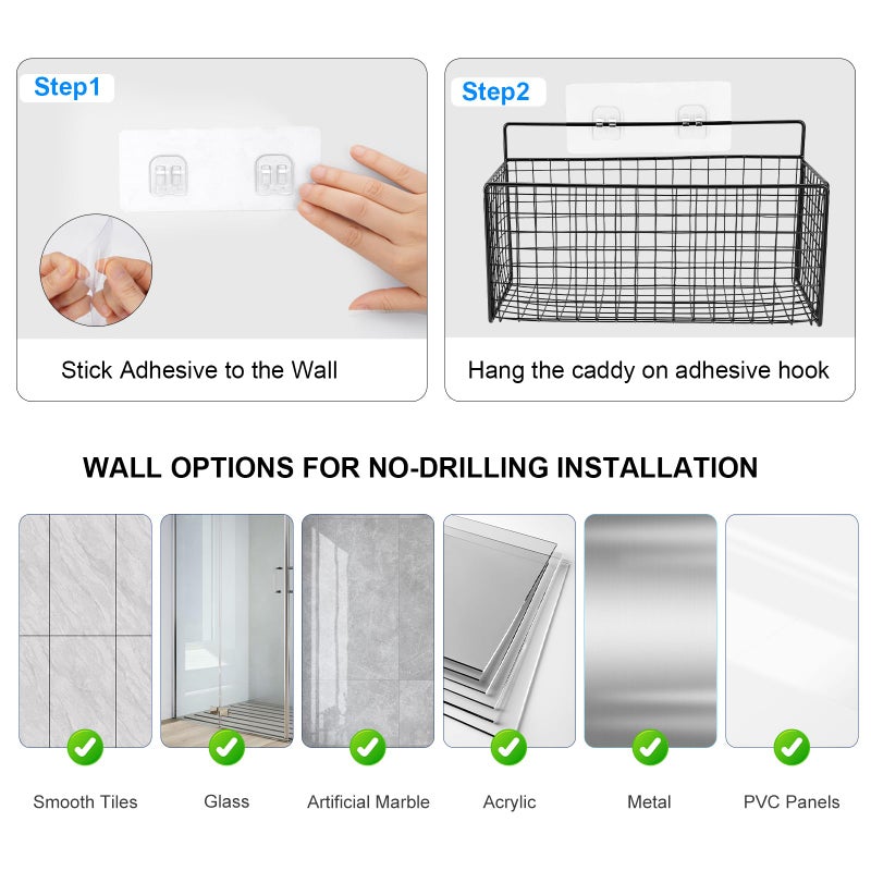 AMZABBY 2 Pack Large Adhesive Cabinet Organizer - Lid Organizer Inside Cabinet Wall Mounted Pantry Door Caddy for Food Container Lid Kitchen Under Sink Basket - Image 5