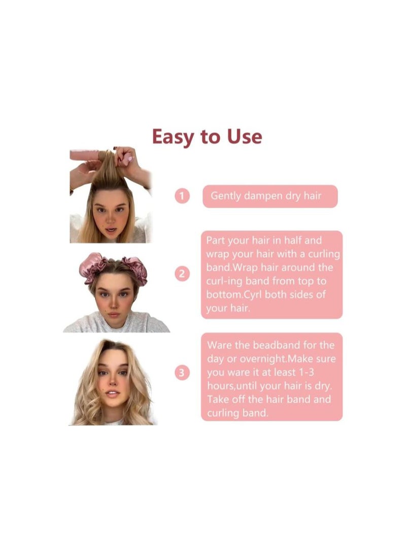 This elegant set consists of a curling rod and a satin sleep scrunchie, all made of high-quality silky satin fabric and cashmere elastic. - Image 2