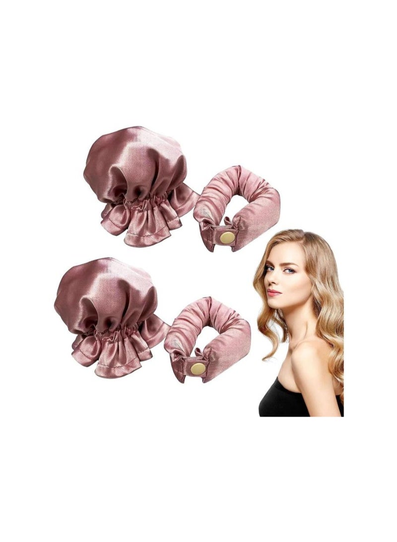 This elegant set consists of a curling rod and a satin sleep scrunchie, all made of high-quality silky satin fabric and cashmere elastic. - Image 1