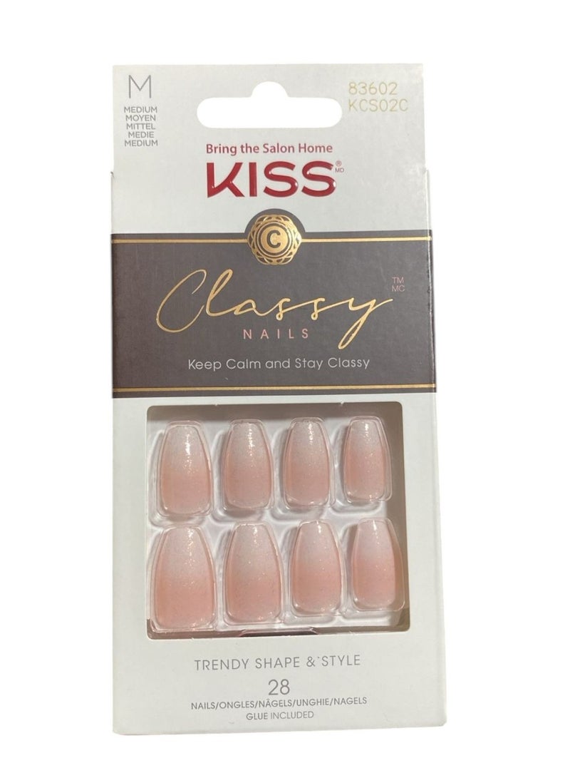 KISS Classy Nails-cozy meets cute KCS02C 28 NAILS Size M