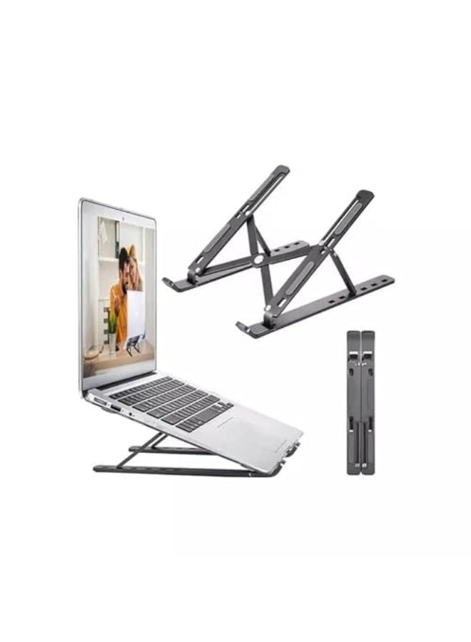 Adjustable Laptop Stand, Portable Aluminium Laptop Riser Laptop Holder for Desk, Foldable Ventilated Cooling Computer Support Stand for Apple MacBook Pro/Air, HP, Sony, Dell, Notebook Stand and more. - Image 1