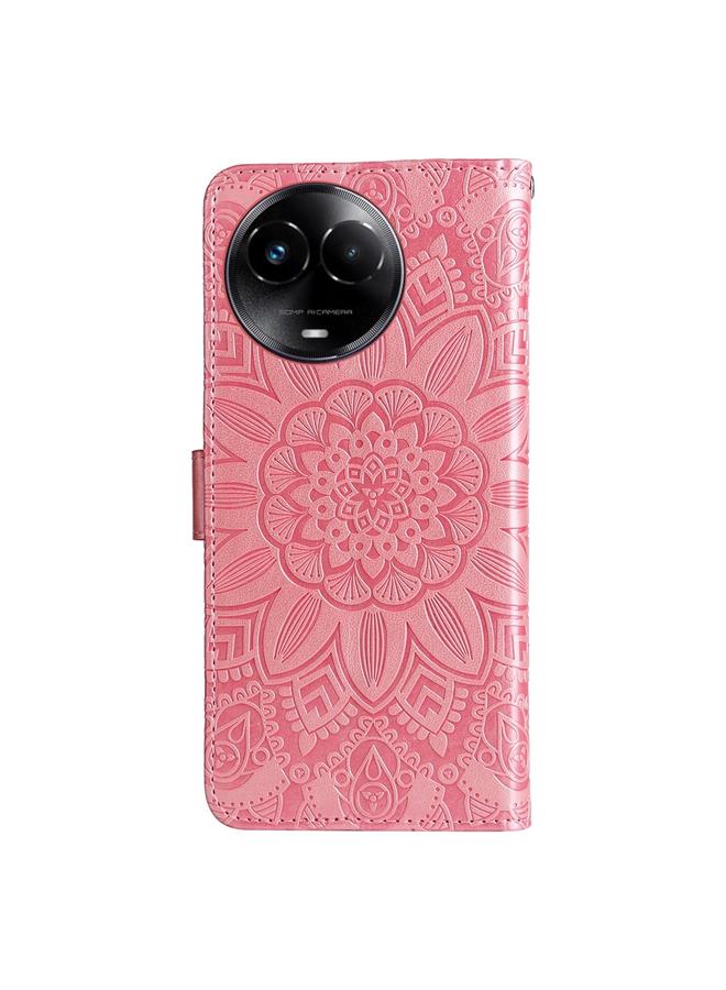 S-TOP Case For Realme C67 5G Global / 11 5G Taiwan Version Embossed Sunflower Leather Phone Case - Image 3