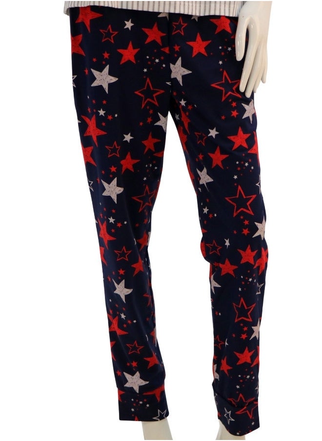 JOANNA - JOANNA Women's For You Print Short Sleeve Shirt & Long Pants Pajama Set, White - Image 1