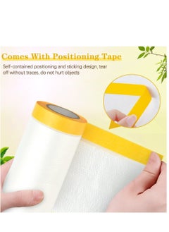 Y&D 6 Rolls Plastic Drop Cloth Sheeting with Masking Tape,Waterproof Protective Film,Prevent Dust Paint for Car,Furniture,Carpet,Floor (110 cm x 20m)  - Image 3