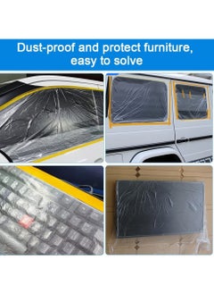 Y&D 6 Rolls Plastic Drop Cloth Sheeting with Masking Tape,Waterproof Protective Film,Prevent Dust Paint for Car,Furniture,Carpet,Floor (110 cm x 20m)  - Image 4