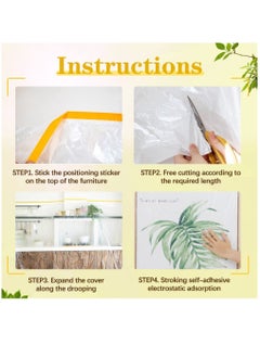 Y&D 6 Rolls Plastic Drop Cloth Sheeting with Masking Tape,Waterproof Protective Film,Prevent Dust Paint for Car,Furniture,Carpet,Floor (110 cm x 20m)  - Image 5