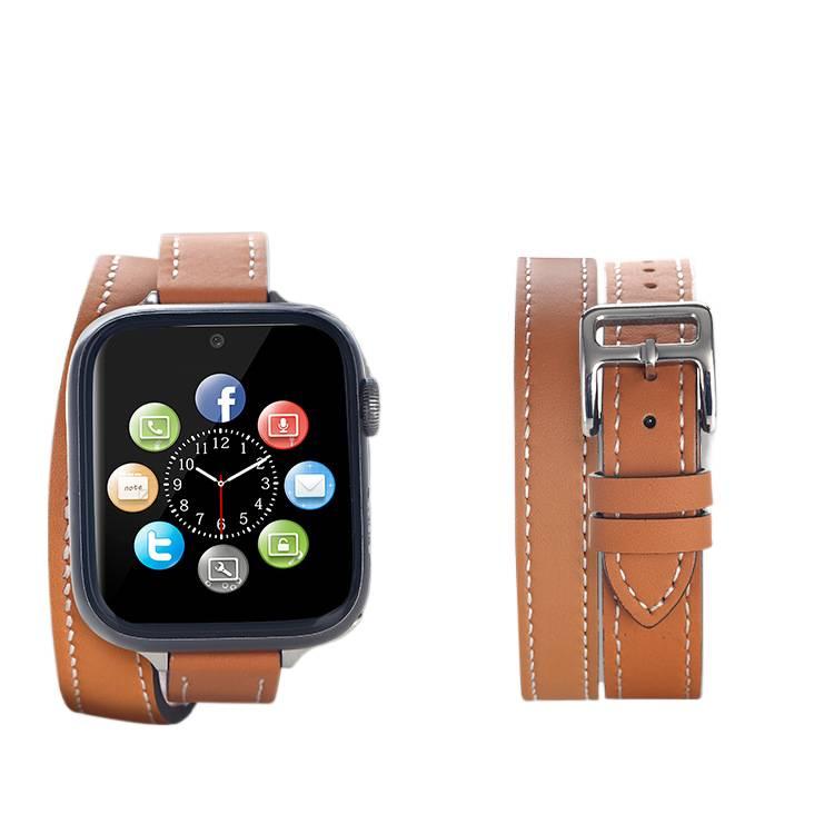 سوار ساعة ذكية سوار جلدي كلاسيكي متوافق باللون أسود قابل للتعديل مع Apple Watch 38/40/41/42/44/45/49mm بملاءمة قابلة للتعديل وحزام بديل - Image 1
