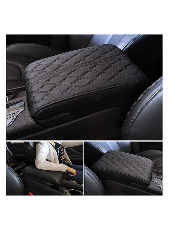 وسادة مسند ذراع للسيارة من الفوم – مبطنة ومضادة للماء لمسند الذراع المركزي، مناسبة لجميع السيارات وSUV والشاحنات (أسود) - Image 1