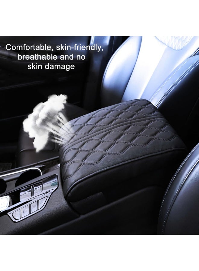 وسادة مسند ذراع للسيارة من الفوم – مبطنة ومضادة للماء لمسند الذراع المركزي، مناسبة لجميع السيارات وSUV والشاحنات (أسود) - Image 4