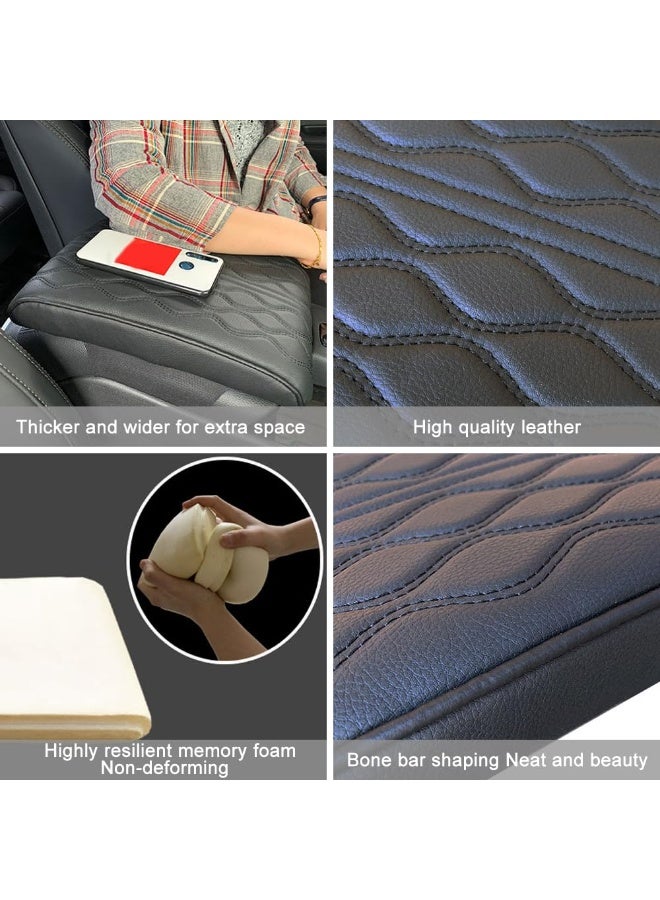 وسادة مسند ذراع للسيارة من الفوم – مبطنة ومضادة للماء لمسند الذراع المركزي، مناسبة لجميع السيارات وSUV والشاحنات (أسود) - Image 3