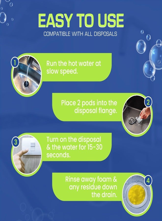 True Fresh Garbage Disposal Cleaner Powder Drop-in Sink Packets 24-Pack - Deep Cleaning & Descaling for Kitchen Sinks, Removes Odor-Causing Residue, Septic Safe, Easy-to-Use Formula - Image 4