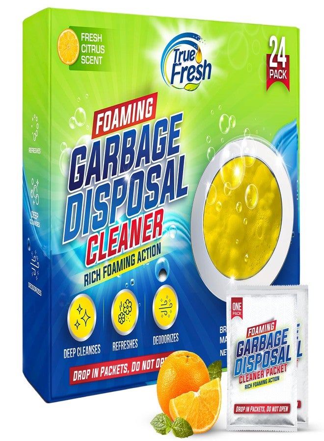 True Fresh Garbage Disposal Cleaner Powder Drop-in Sink Packets 24-Pack - Deep Cleaning & Descaling for Kitchen Sinks, Removes Odor-Causing Residue, Septic Safe, Easy-to-Use Formula - Image 1