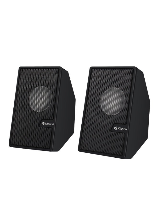 Kisonli S-555 Speakers Audio System Sound Professional Cable Usb Speaker with 2 Horns - Image 2
