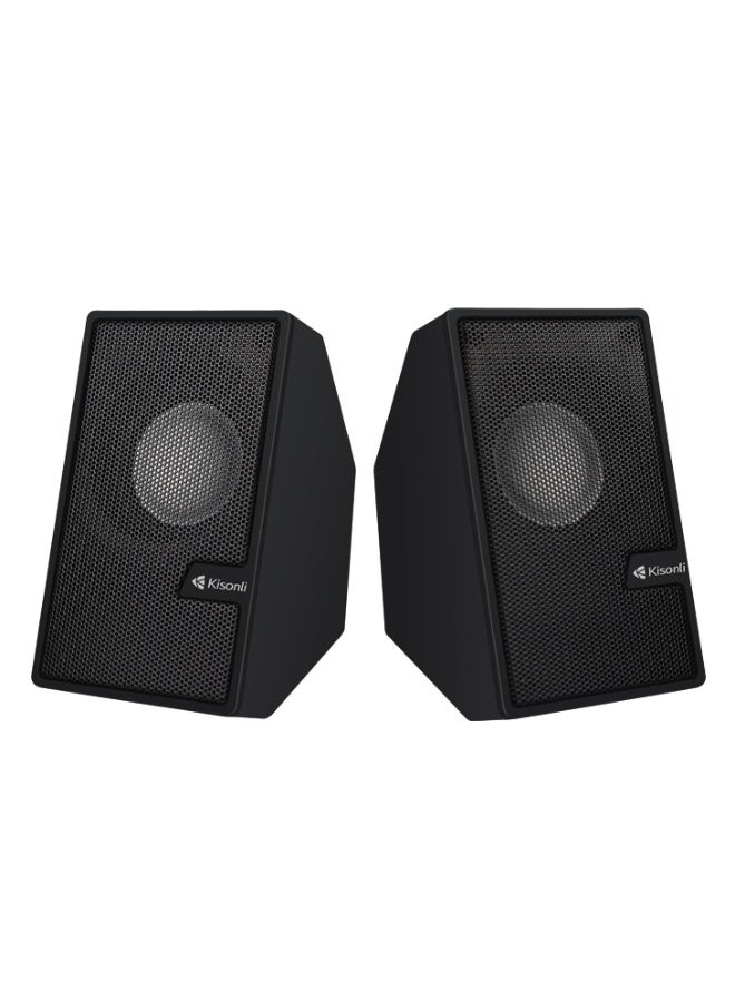Kisonli S-555 Speakers Audio System Sound Professional Cable Usb Speaker with 2 Horns - Image 1