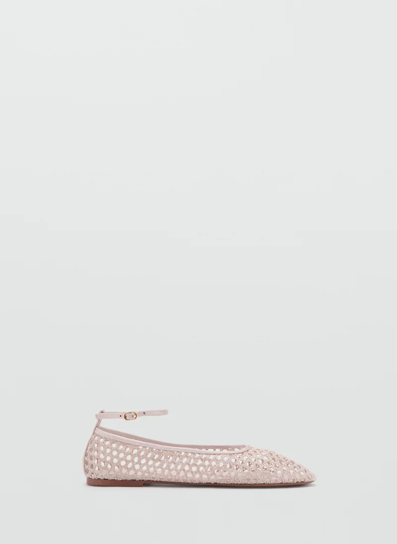 مانجو Crochet Ankle Strap Ballerinas