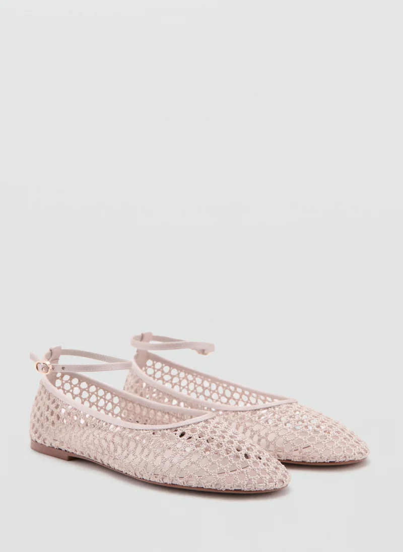 مانجو Crochet Ankle Strap Ballerinas