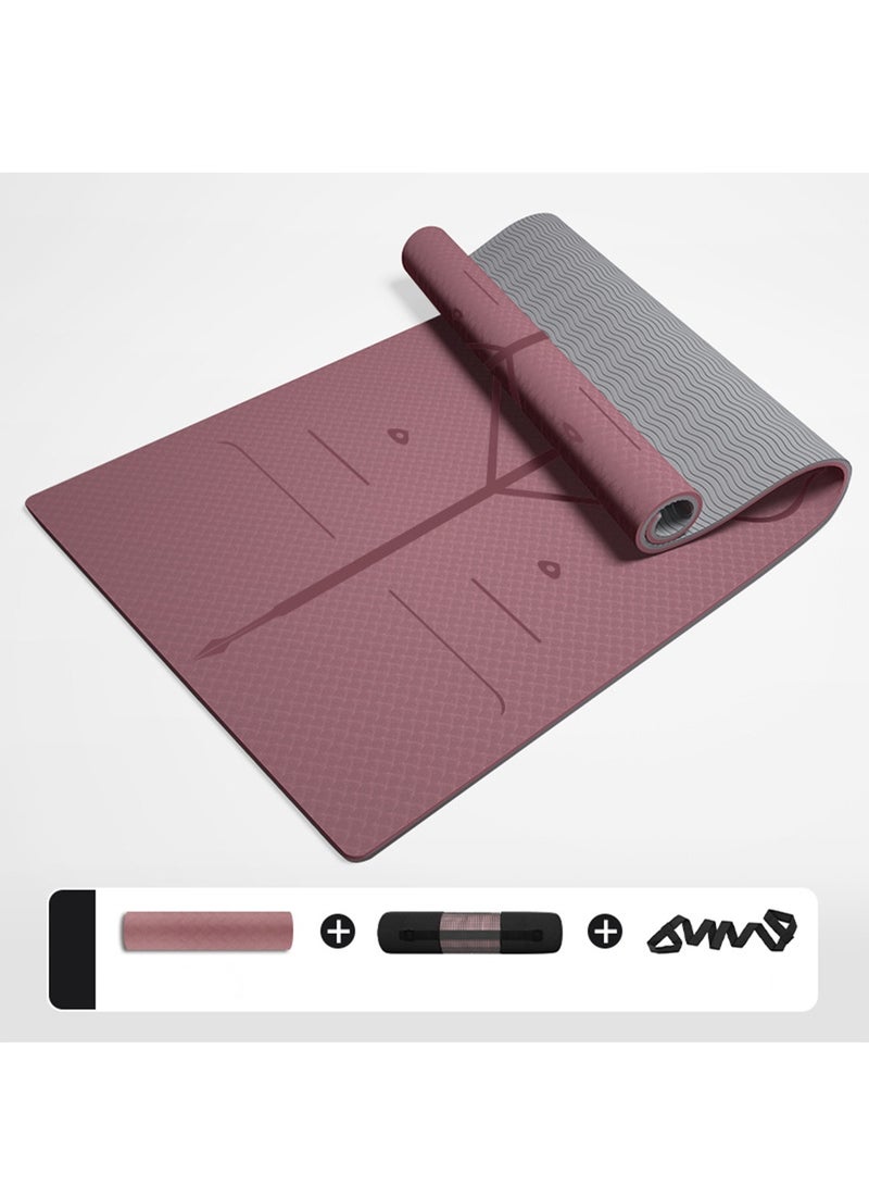 183×61cm Yoga Mat, 6mm Anti-Slip Exercise Mat with Carry Bag and Strap, Thick Fitness Mat for Home Workout - Image 1