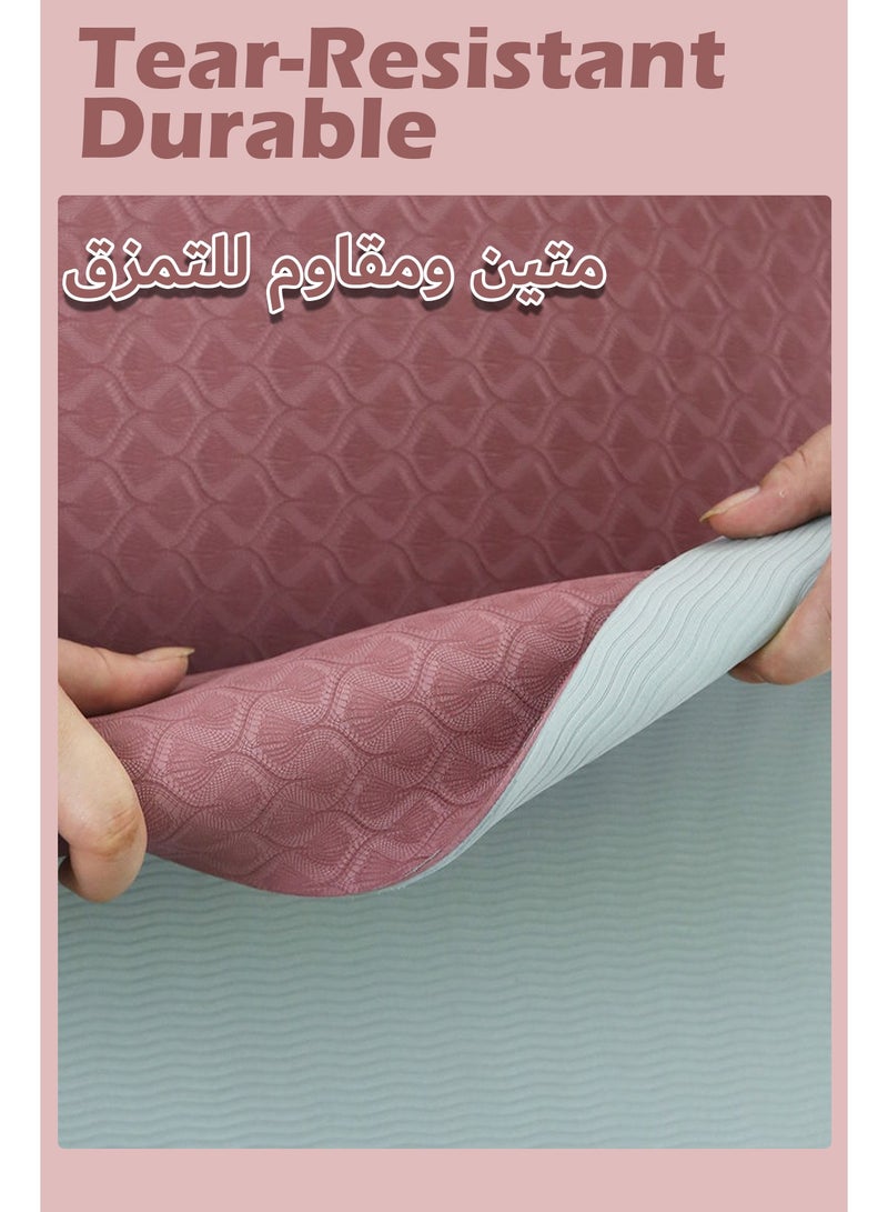 183×61cm Yoga Mat, 6mm Anti-Slip Exercise Mat with Carry Bag and Strap, Thick Fitness Mat for Home Workout - Image 4