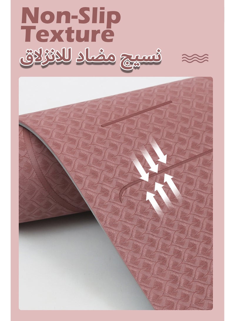 183×61cm Yoga Mat, 6mm Anti-Slip Exercise Mat with Carry Bag and Strap, Thick Fitness Mat for Home Workout - Image 3