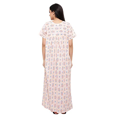 CIERGE Women's Cotton Printed Maxi Smoking Zip Nighty (Free Size; Pack of 3) Multicolour - Image 3