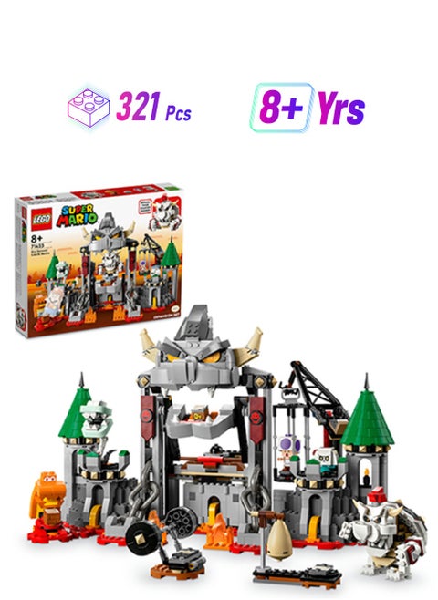 Super Mario Dry Bowser Castle Battle Expansion Set 71423 Building Toy Set Featuring 5 Brick-Built Characters; Gift Playset For Kids Aged 8 And Over (1,321 Pieces)