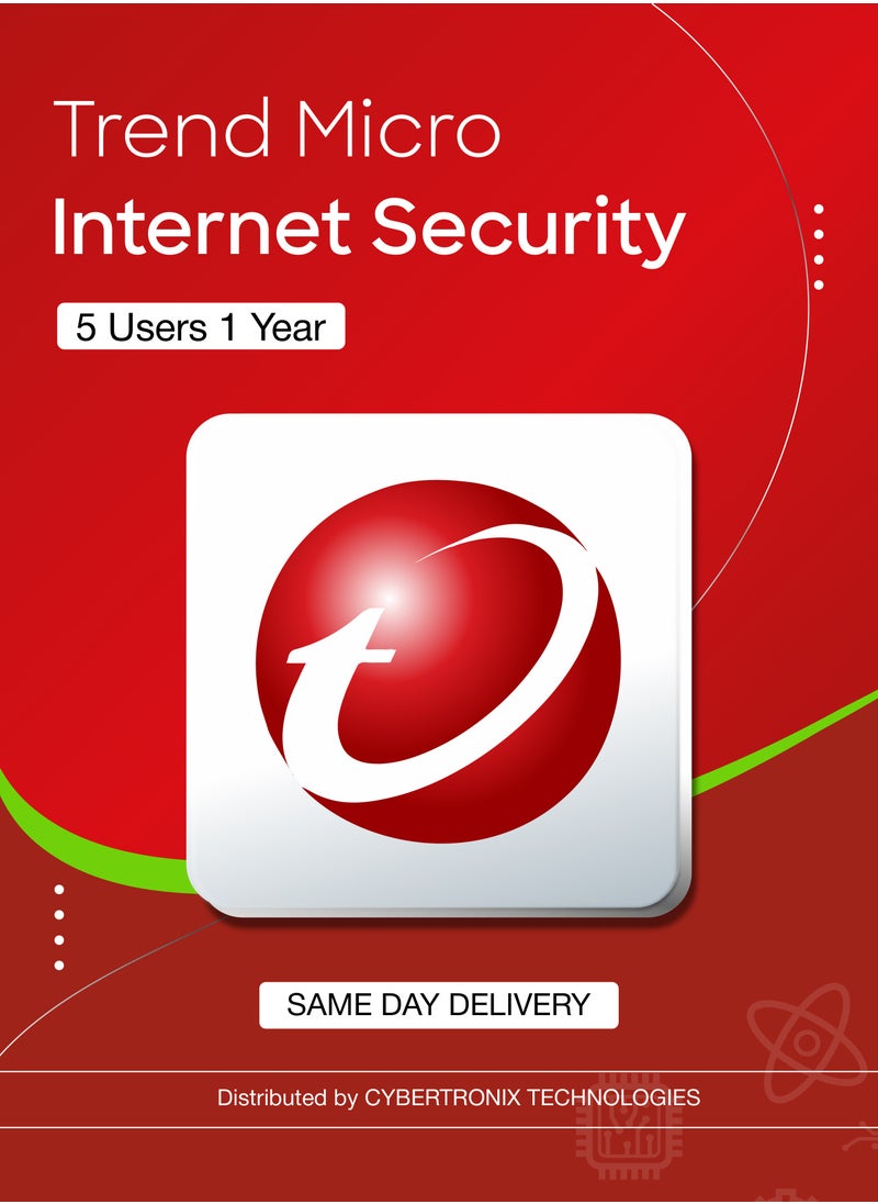 Trend Micro Trend Micro Internet Security | 5 Users 1 Year | Digital License | Same-Day Delivery 