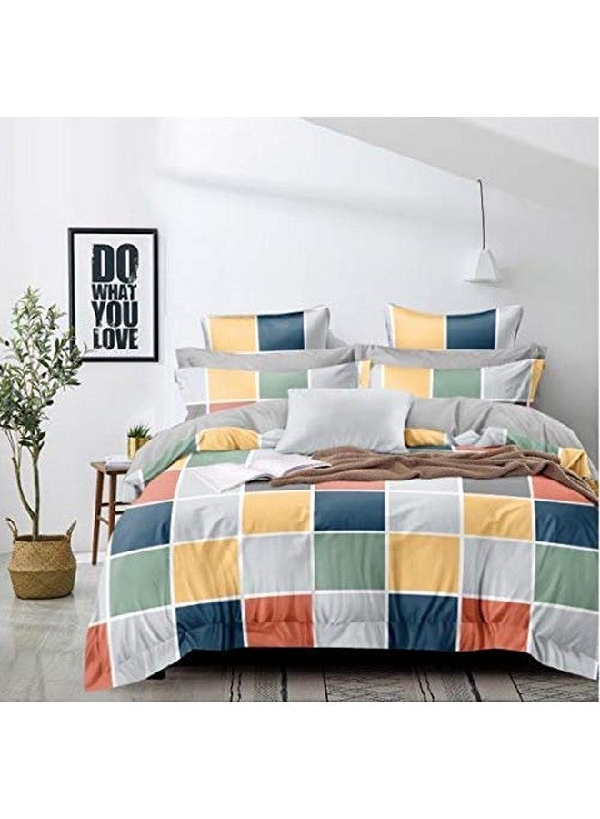 TIB 140 TC Glace Cotton King Size Bedsheet with 2 Pillow Covers,Bedsheet for Double Bed,90X100 Inches| 140 GSM, Multi, Pack of 3 - Image 1