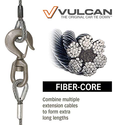 VULCAN Winch Cable - Swivel Hook and Eye - Fiber Core Extension - 3/8 Inch x 100 Foot - - 12,000 Pound Minimum Breaking Strength - Image 4