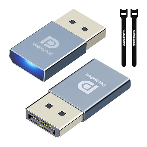 YIMATEECO Displayport Dummy Plug EDID Emulator Virtual Display Adapter, Headless Ghost Adapter DP Dummy Plug 4K Supports up to 1920*1080P@60HZ, 3840x2160(Headless Ghost Display Emulator, 2Pack, Grey) - Image 1