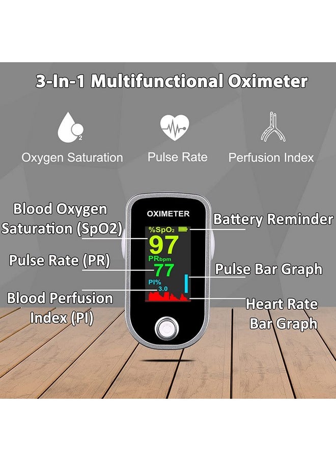 MCP - MCP OX201 Pulse Oximeter with Oxygen Saturation Monitor, Heart Rate Monitor (Black) - Image 1