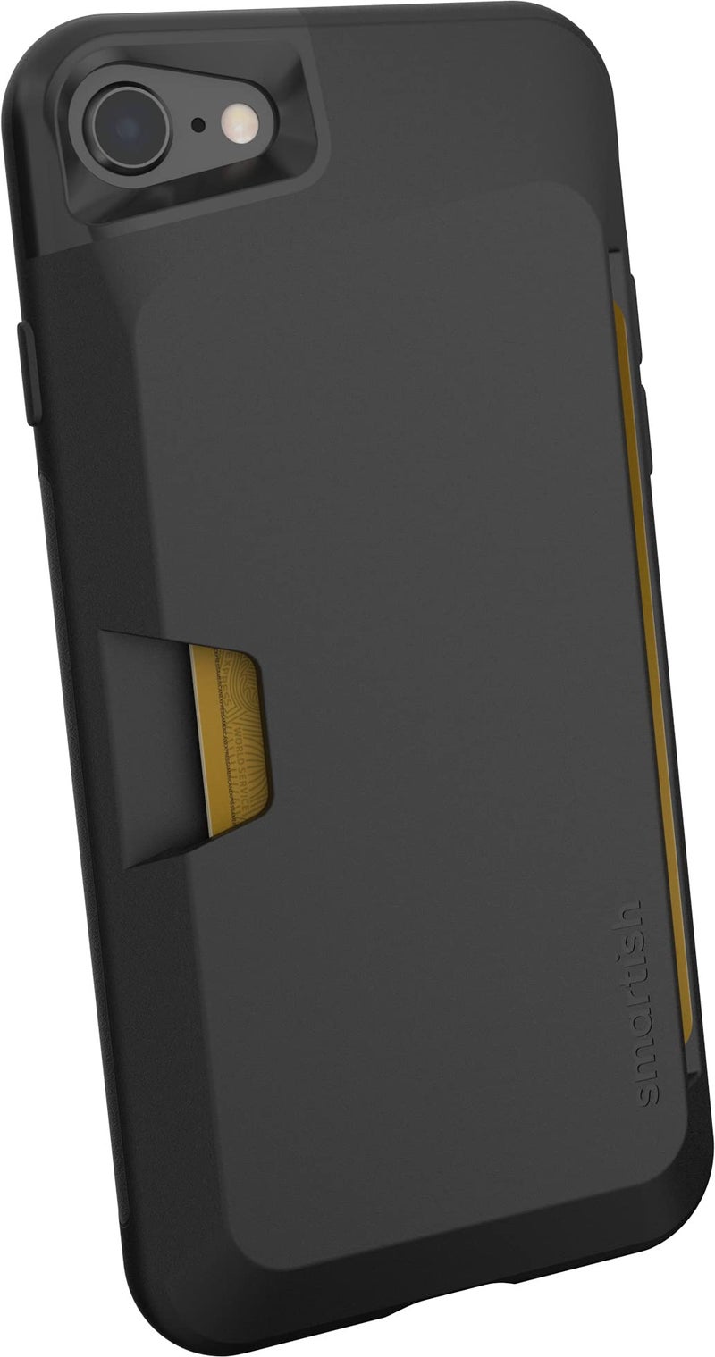 Smartish iPhone SE Wallet Case - Wallet Slayer Vol 1 [Slim + Protective] Credit Card Holder Drop Tested Hidden Card Slot Cover Compatible with Apple iPhone SE & iPhone 7/8 - Black Tie Affair - Image 1