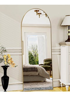 POWER Arched Full Length Mirror 165cm-50cm, Floor Mirror, Unique Vertical Mirror, Metal Frame Mirror for Living Room, Bedroom, Entryway and Bathroom (Gold)  - Image 1