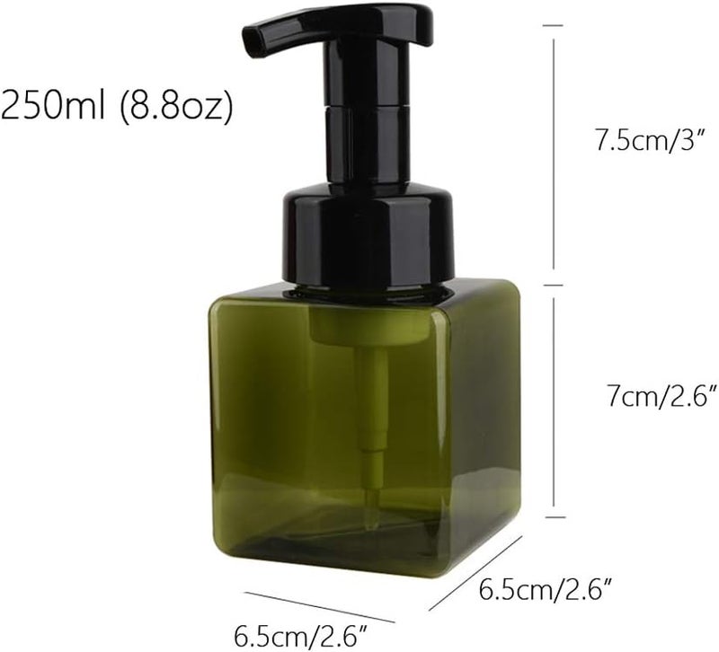 UUJOLY Foaming Soap Dispenser, 250ml (8.5oz) Refillable Pump Bottle for Liquid Soap, Shampoo, Body Wash (2 Pcs) (Small Green) - Image 4
