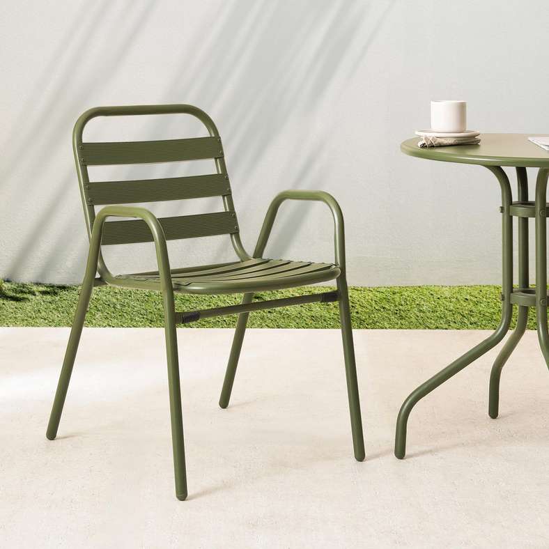 كرسي أنكا الخارجي من الألمنيوم والفولاذ - أخضر