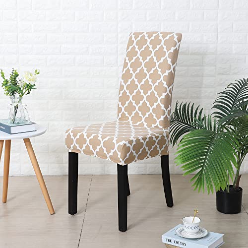 SPRINGRICO Chair Covers for Dining Room 6 Pack, Stretch Dining Chair Cover, Washable Spandex Kitchen Parsons Chair Slipcovers, Removable Seat Protector for Home or Party (Set of 6, Style1) - Image 2