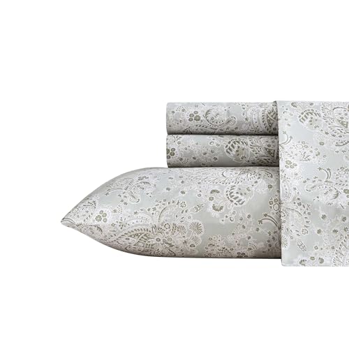 Wrangler - King Size Sheet Set, Ultra-Soft & Wrinkle-Resistant Bedding for Year Round Comfort, Deep Pockets, Bed Sheets with Matching Fitted Sheet & Pillowcases (Prairieland Paisley Green) - Image 1