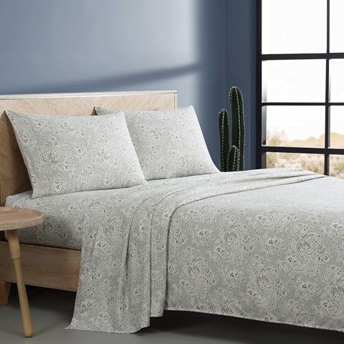 Wrangler - King Size Sheet Set, Ultra-Soft & Wrinkle-Resistant Bedding for Year Round Comfort, Deep Pockets, Bed Sheets with Matching Fitted Sheet & Pillowcases (Prairieland Paisley Green) - Image 2