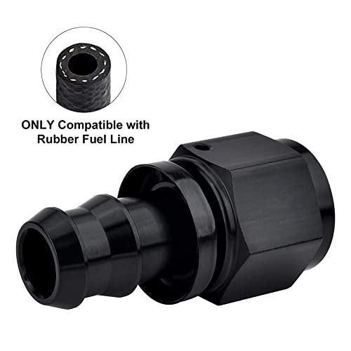 EVIL ENERGY 8AN Straight Push Lock Hose Fitting End Black 2PCS - Image 4