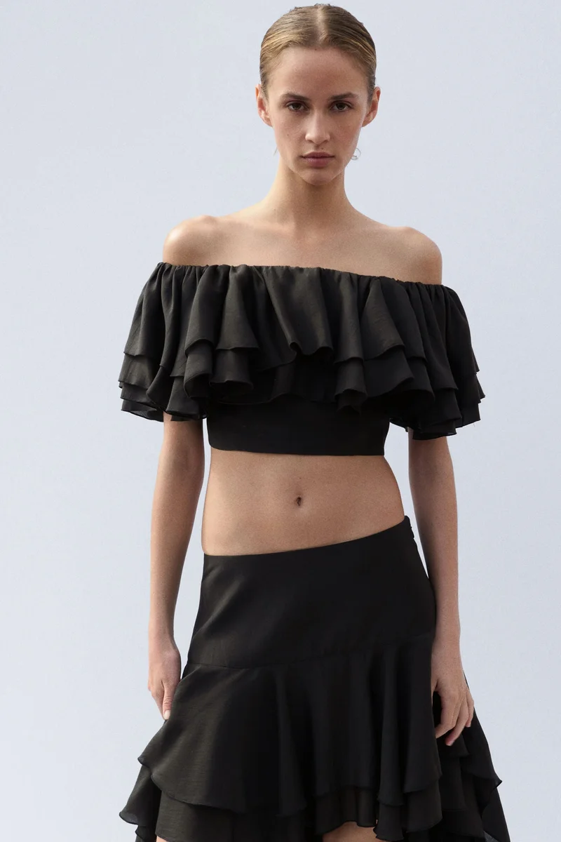H&M Flounced high-low skirt
