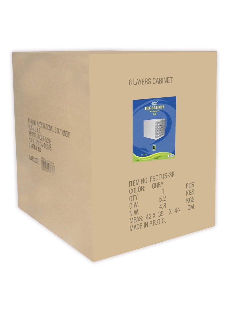 FIS File Cabinet (Plastic) With key, 6 Drawers - FSOTUS-3K - Image 3