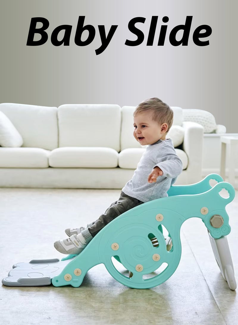 دي بلو مجموعة لعب للأطفال 3 في 1: كرسي هزاز مع زلاجة للأطفال وحامل كرة السلة، آمنة ومتينة وقابلة للطي، متعددة الاستخدامات للعب داخل المنزل وخارجه للأطفال من عمر 1 إلى 3 سنوات. - Image 5