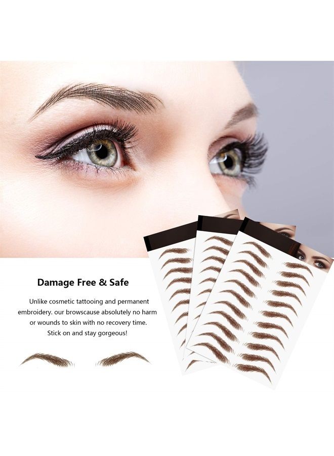 Maitys 6 Sheets 3D Hair-Like Authentic Eyebrows Eyebrow Transfer Stickers Waterproof Eyebrow Tattoo Stickers Eyebrow Grooming Shaping Makeup Accessories (High Arch Eyebrow) - Image 2