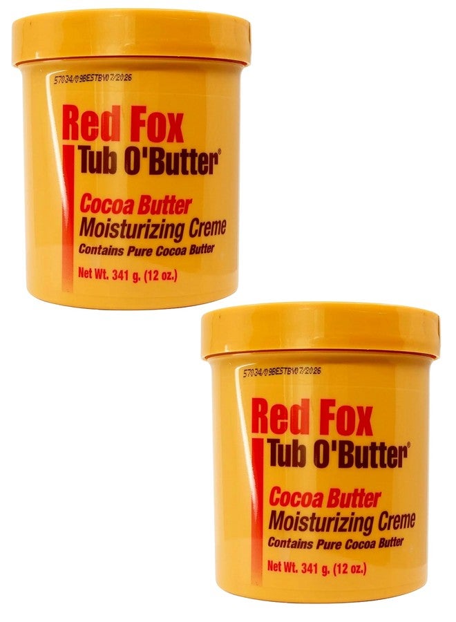 Red Fox Tub O'Butter Cocoa Butter, Moisturizing Creme, 14 oz (Pack of 2