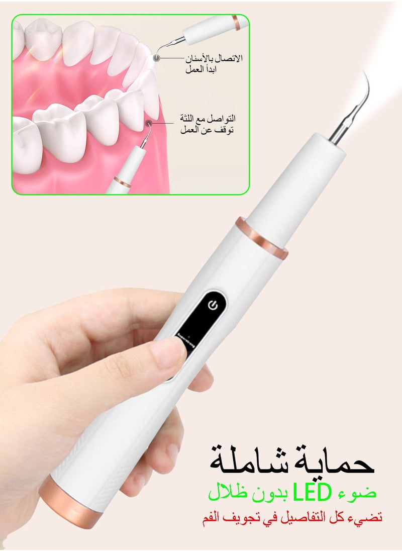 Syarme Plaque Remover for Teeth, Electric Tooth Cleaner Tartar Remover for Teeth with LED Light, Rechargeable Teeth Cleaning Kit, Dental Tools with 6 Modes and 4 Cleaning Heads, Including Storage Box  - Image 2