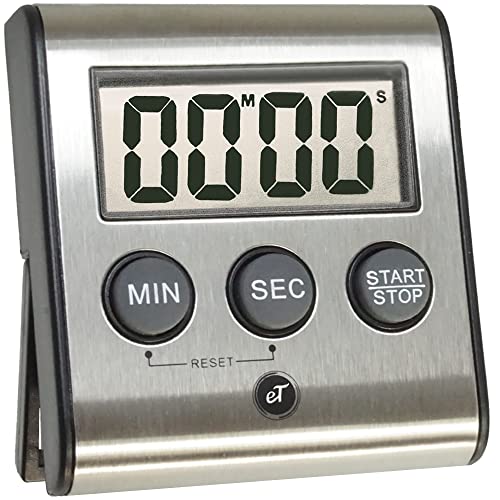 eTradewinds Elegant Digital Kitchen Timer, Stainless Steel Model eT-23, Super Strong Magnetic Back, Loud Alarm, Large Display, Auto Memory, Auto Shut-Off by eTradewinds - Image 1